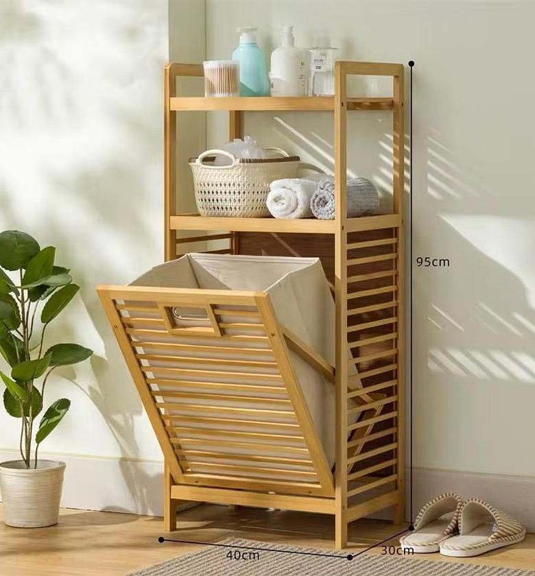 Bamboo laundry basket  image