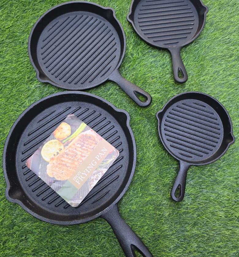 4-in-1 Pre-Seasoned Cast Iron Ribbed Skillet Grill Pans image