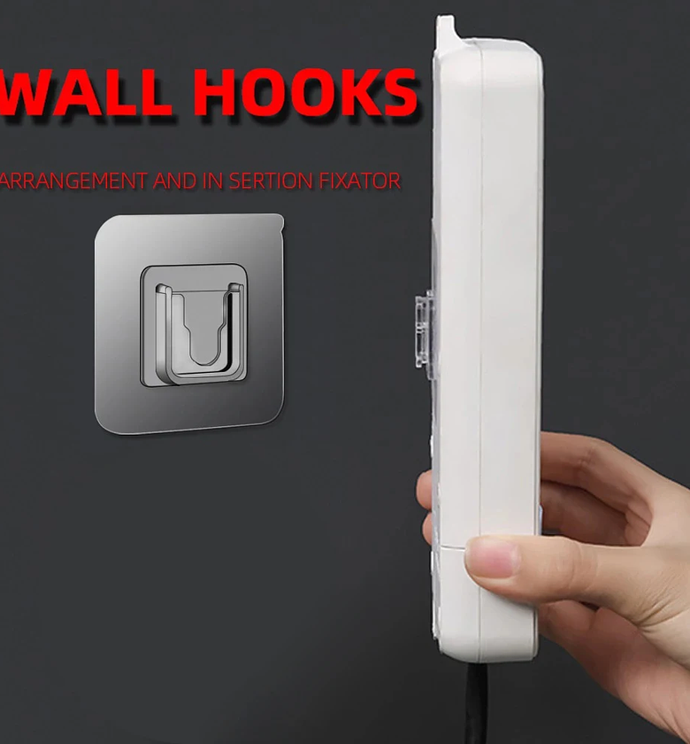 5 Pair Double Sided Adhesive Wall Hooks image