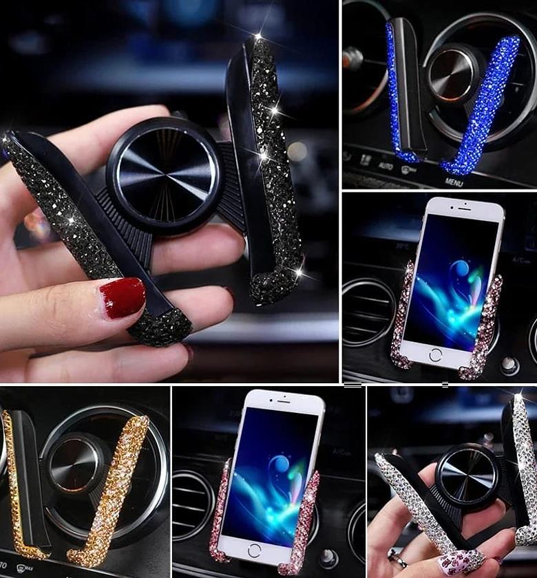 Diamond Crystal Car Phone Holder (Air Vent Mount) image