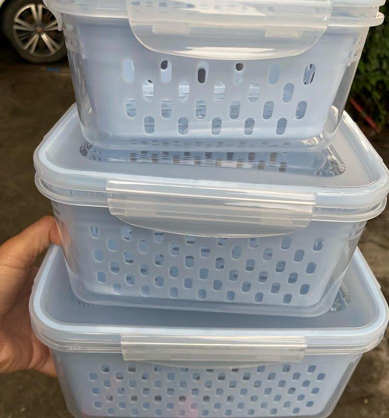 3pc  Fruit And Vegetable Refrigerator Storage Container image