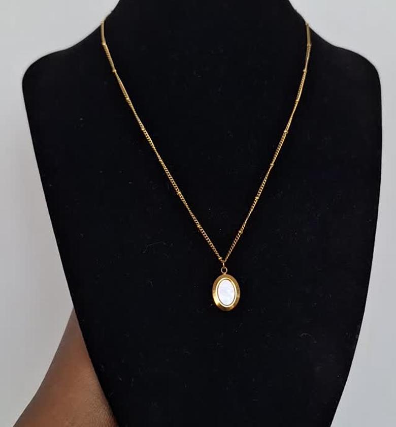 hypollargenic non tarnish and anti fading gold coated necklace image