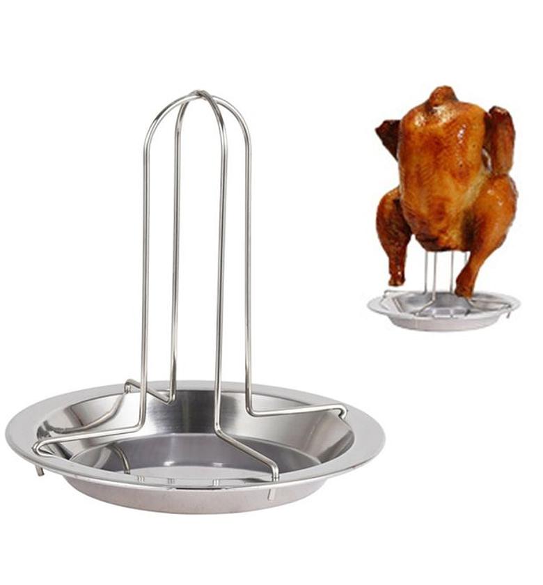 Stainless steel rotisserie chicken roaster grill stand image