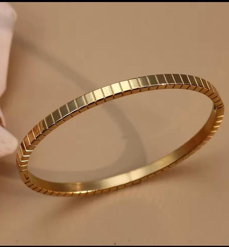 Geometric Segment Gold Bangle image