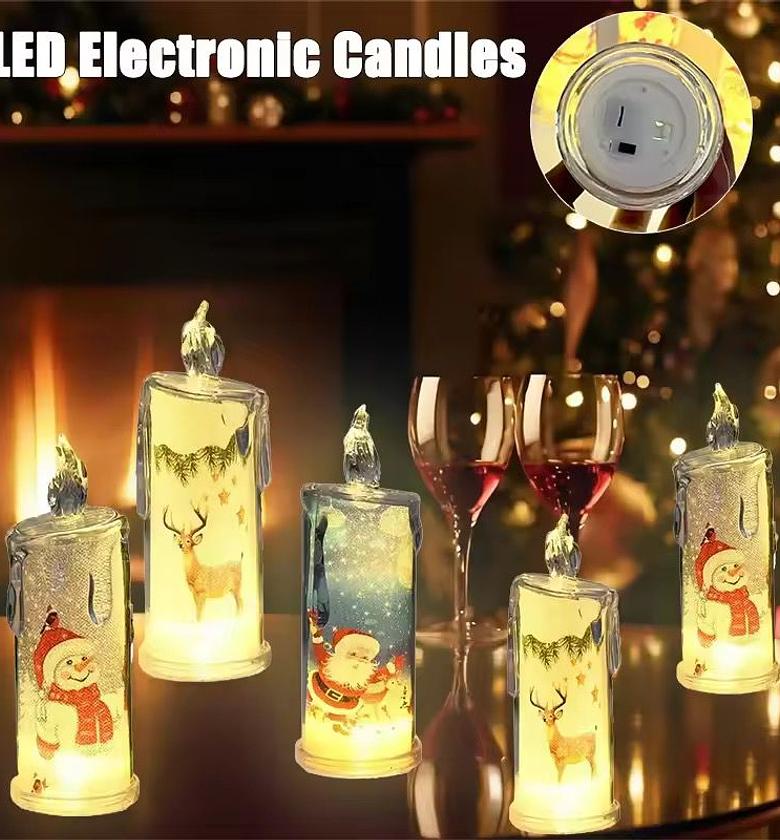 Christmas LED Candle Battery Flameless Decor image