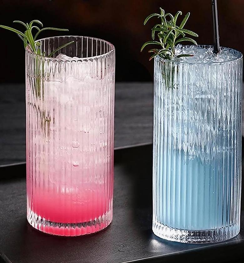 Unique ribbed aesthetic highball glass Capacity 400 ml image