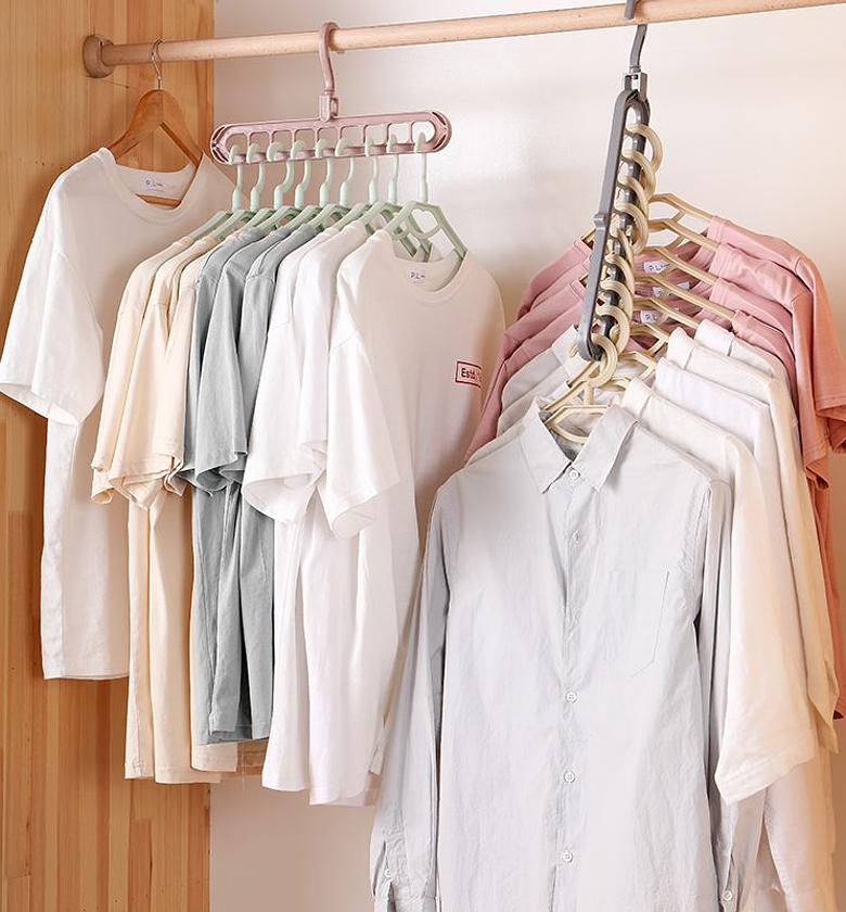 9 Hole Hanger Holder, Closet Organizer, Wardrobe Organizer image