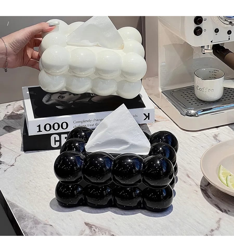 Luxurious Bubble Design Tissue Box Cover and Creative Paper Towel Dispenser image