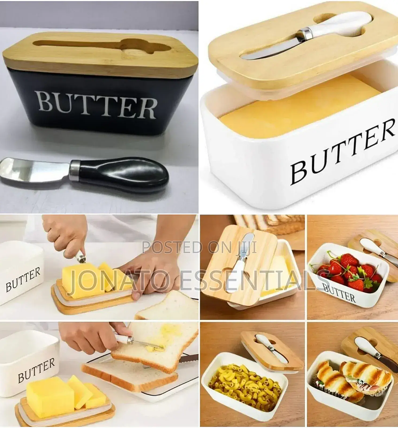 Butter Dish and Storage Box With a Butter Knife image