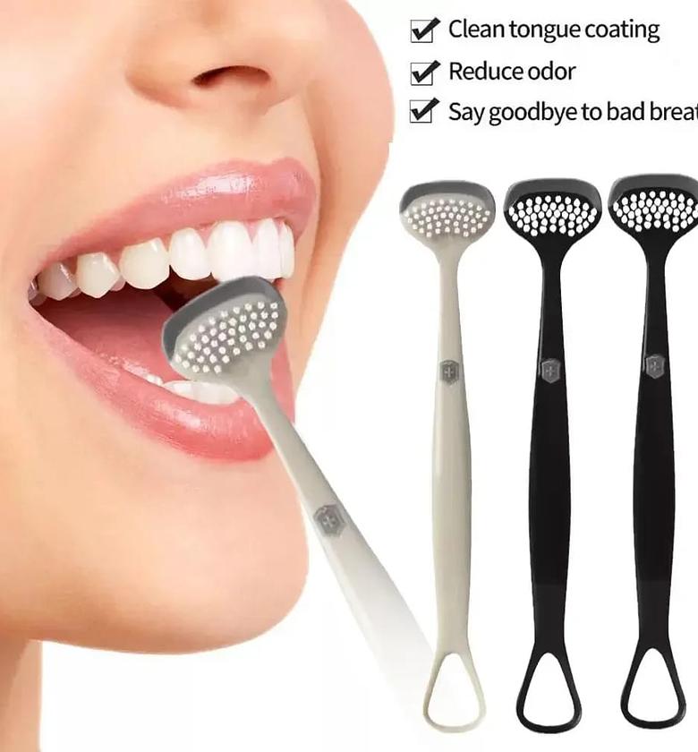 Double Sided Silicone Tongue Cleaner and Scrapper image