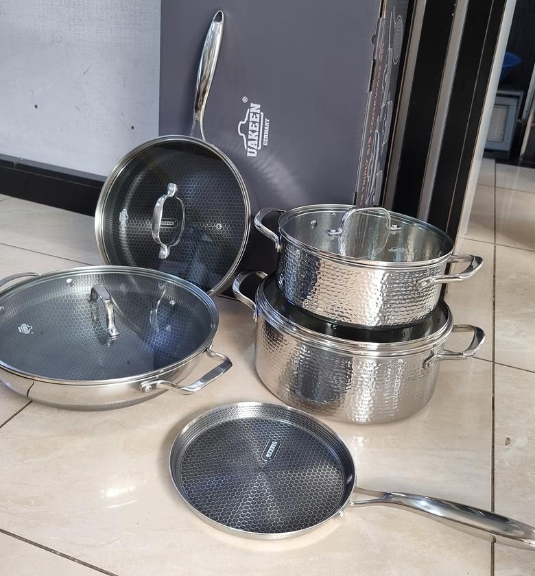UAKEEN Stainless Steel Cookware Set – 9PCS Premium Triply image