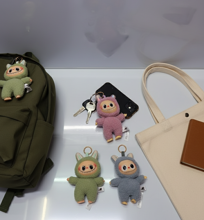 Pop Mart Labubu Macaron Plush Key Chain Toy, Collectible image