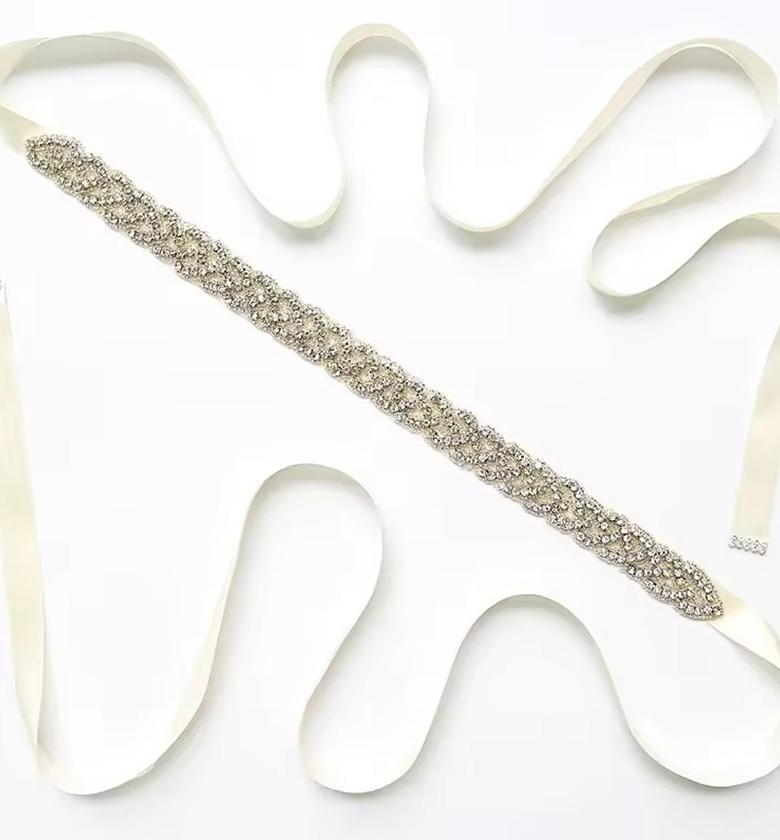 Luminous Garland Crystal Bridal Sash image