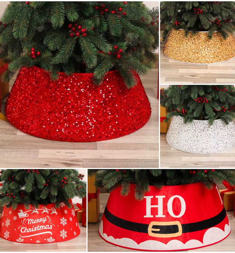 Christmas Tree Skirt, Large Decorative Base Mat image