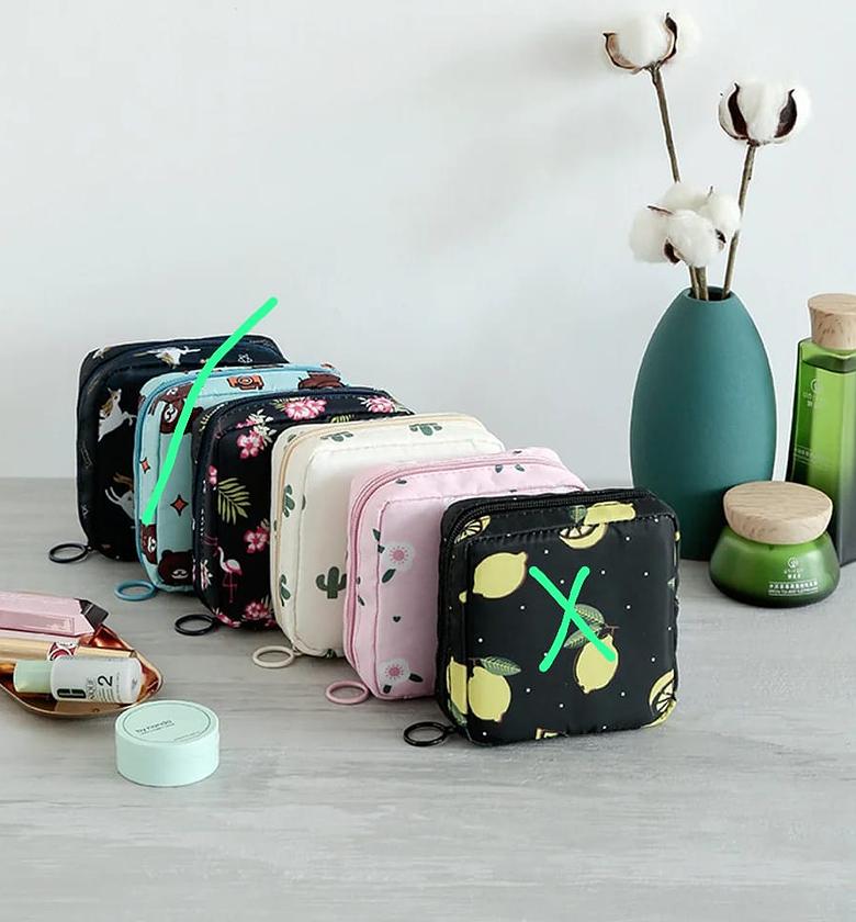 Women’s Portable Sanitary Napkin Storage Bag and Compact Cosmetic Organizer image