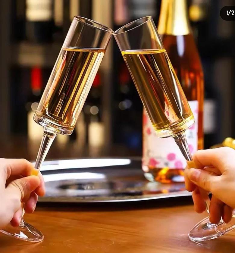 2pc Crystal Glass Champagne Cup Home Creative Wine Glasses Cocktail Glass image