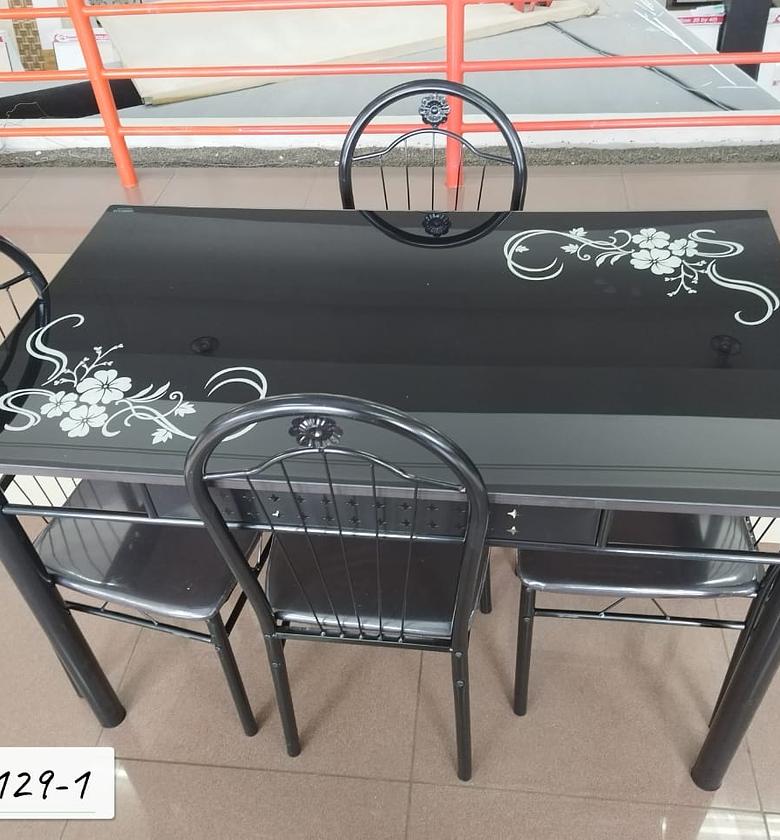 Dinning Table. Executive black 4 sitter dinning table image