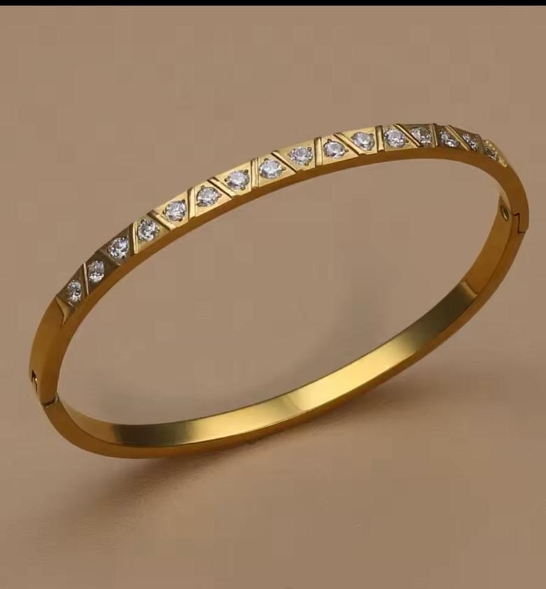 Geometric Pave Line Bangle image