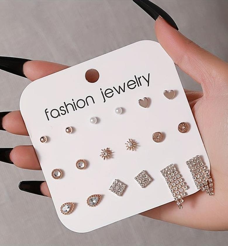 Rose gold earrings set image