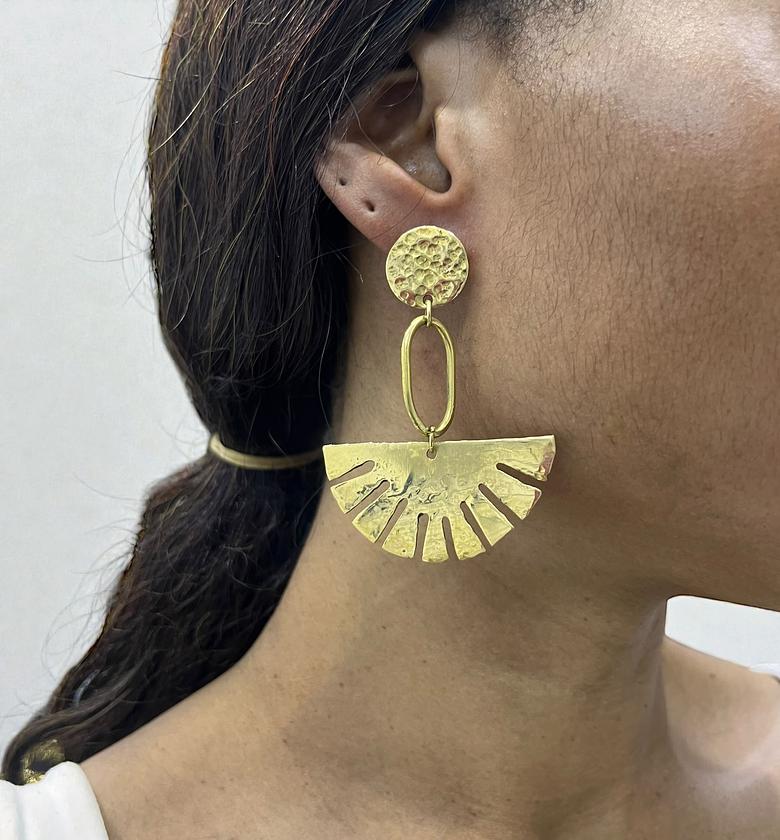Sunbeam Brass Earrings image
