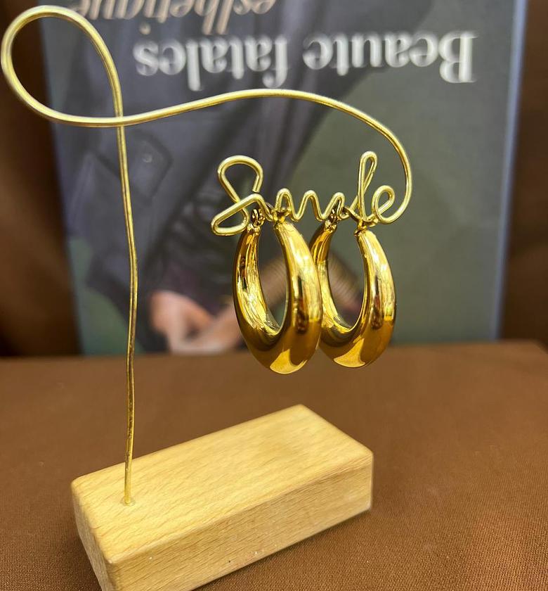 Gold plated Hoops earrings image