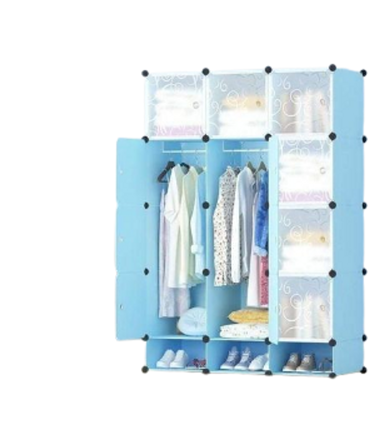 Portable 3-Column Plastic Wardrobes. image