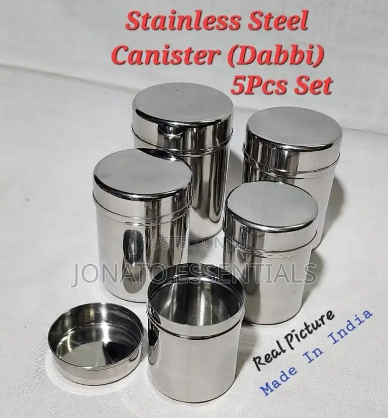 5pc Stainless Steel Canisters and Jars image