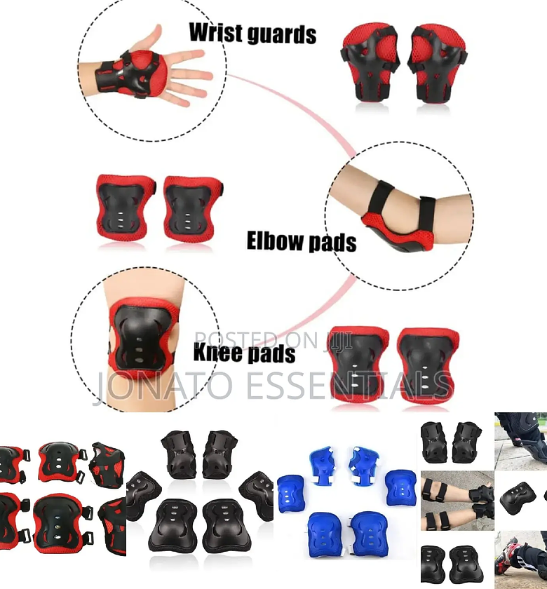 6pc Kids Protective Gear, Elbow, Knee, Wrist Guards or Pads image