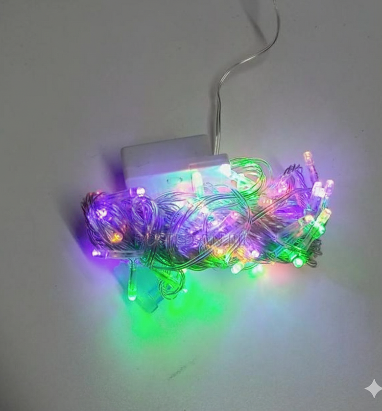 Multicoloured Christmas String Lights, Lighting image