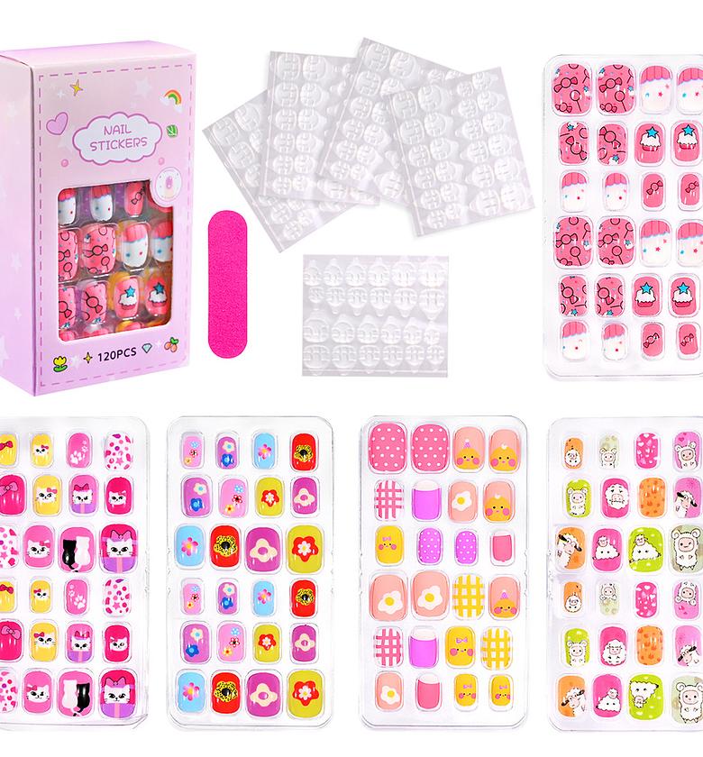 120 Piece Kids Fake Nails Set image