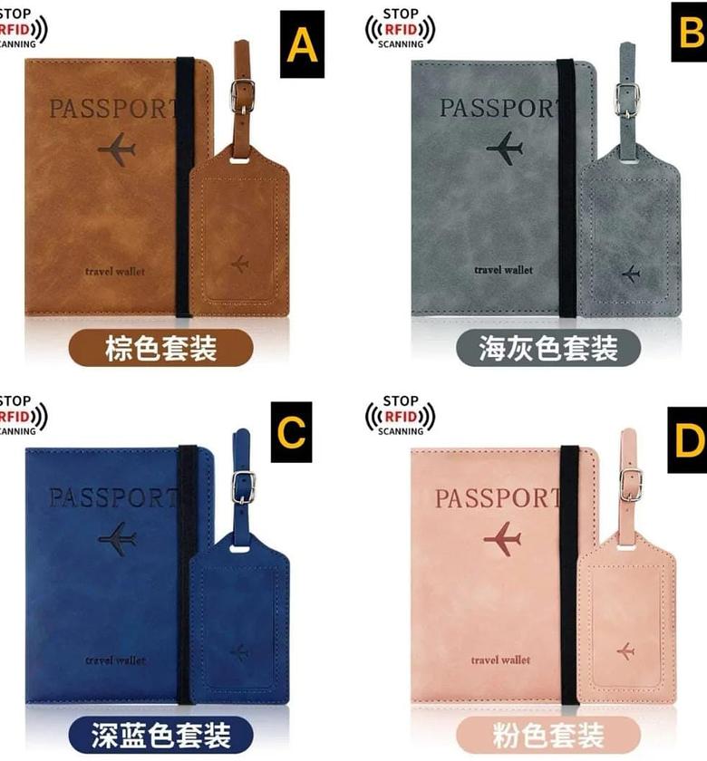 Passport Holder,Passport Cover with RFID Blocker Plus Suitcase Tag image