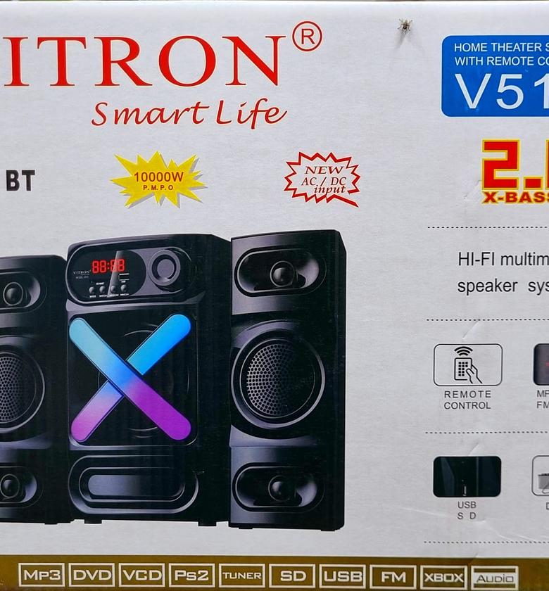 Subwoofer. Vitron V520 2.1 CH Multimedia Speaker System with Bluetooth, USB, and MP3 playback capabilities image