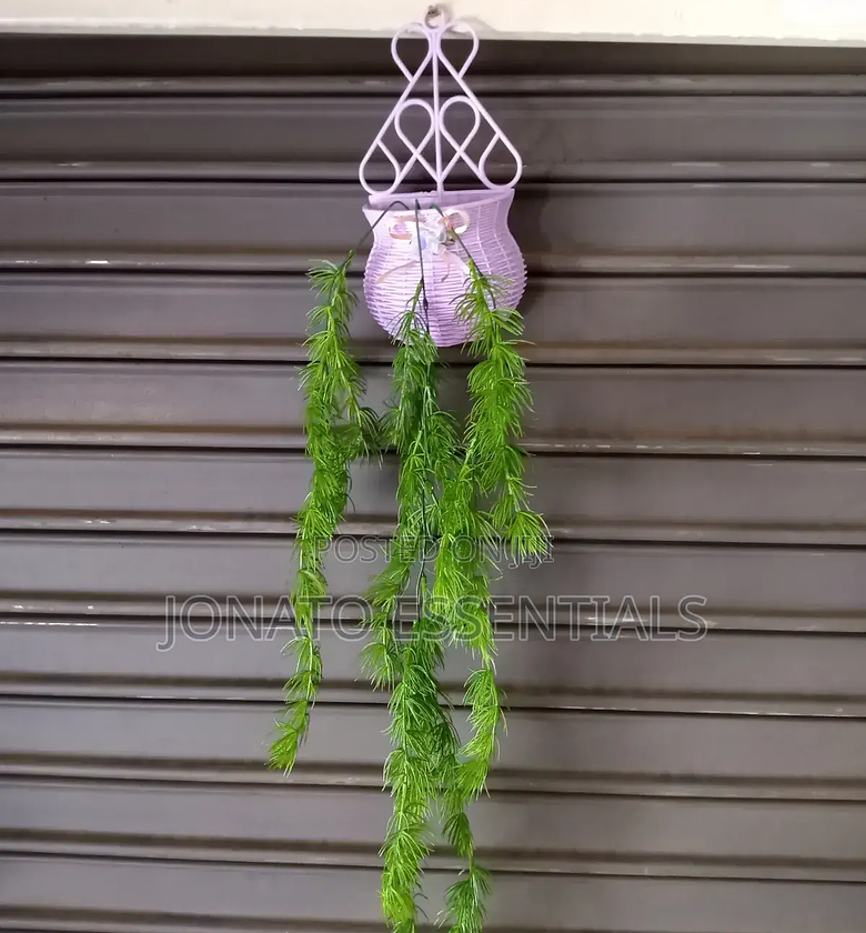 Hanging Artificial Plant in a Basket | Fake Home Garden Decor image