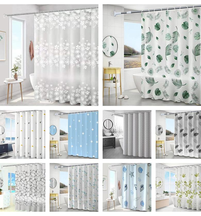 Shower Curtains Waterproof Anti-Mould Bathroom Decor image