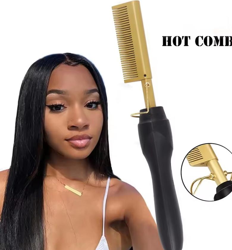 Electric Hot Hair Comb, Hair Straightener, Hot Iron image