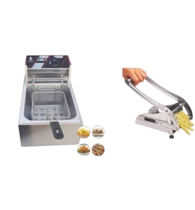Nunix Electric Deep Fryer Machine - 6L-2500W Plus A Free Chips Cutter image