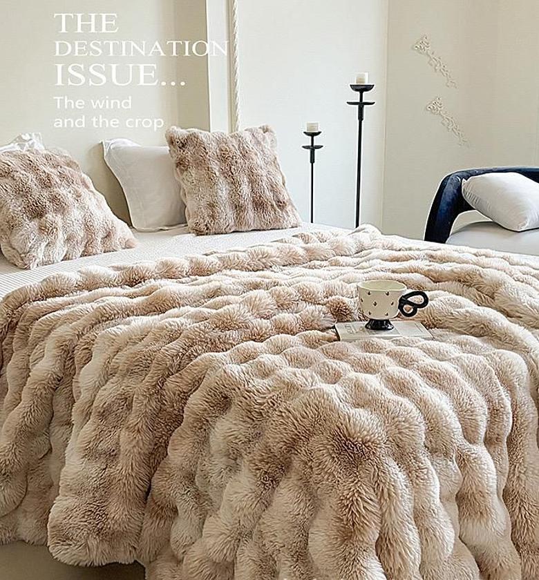 Soft Bubble Winter Throw Blanket Tie Dye Minky Blanket  180*200cm (6*6) image