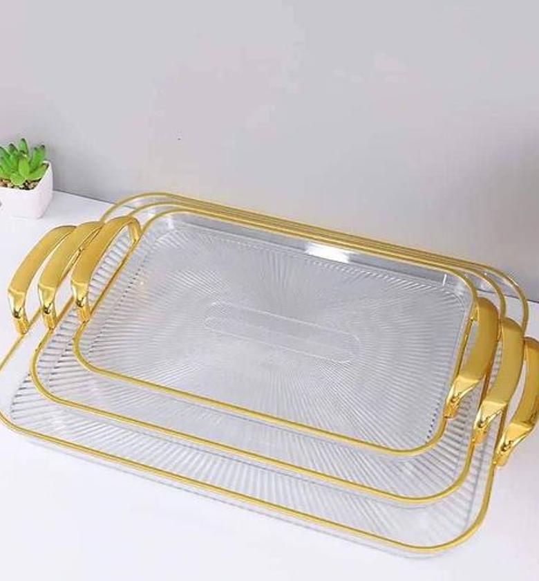 Gilded Acrylic Nesting Service Trays image