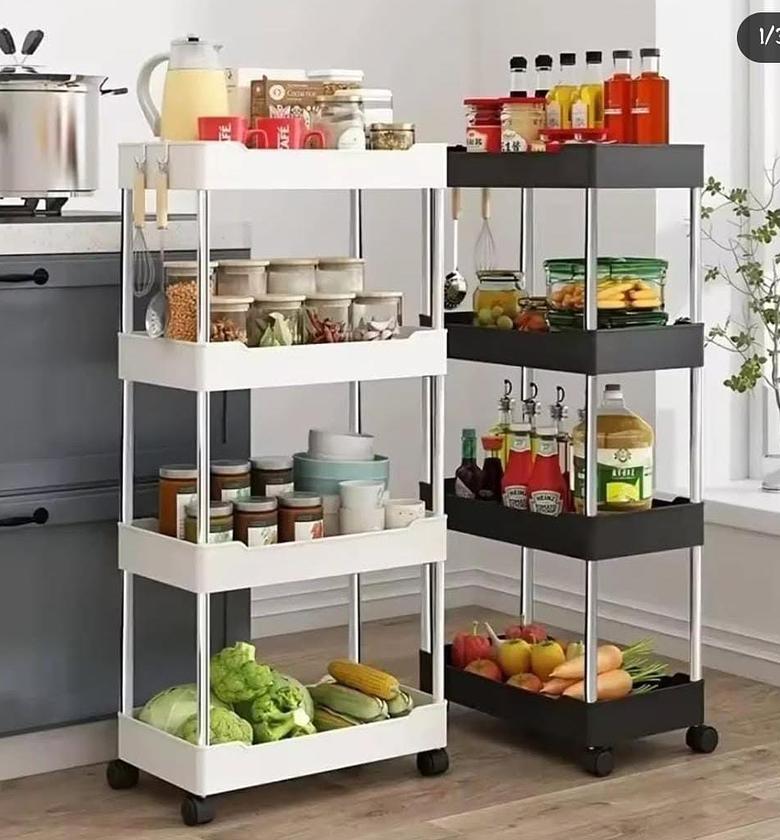4 layer Multi purpose storage/organizing trolley with wheels. image