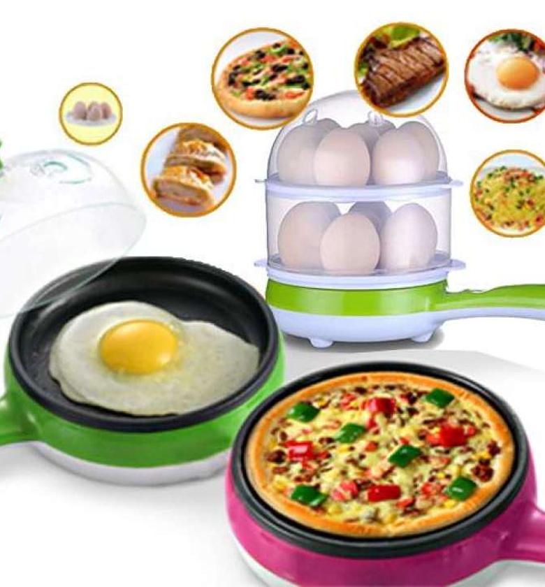 Electric 2in1 Multifunctional magic pot 2 layer 14pc egg boiler image