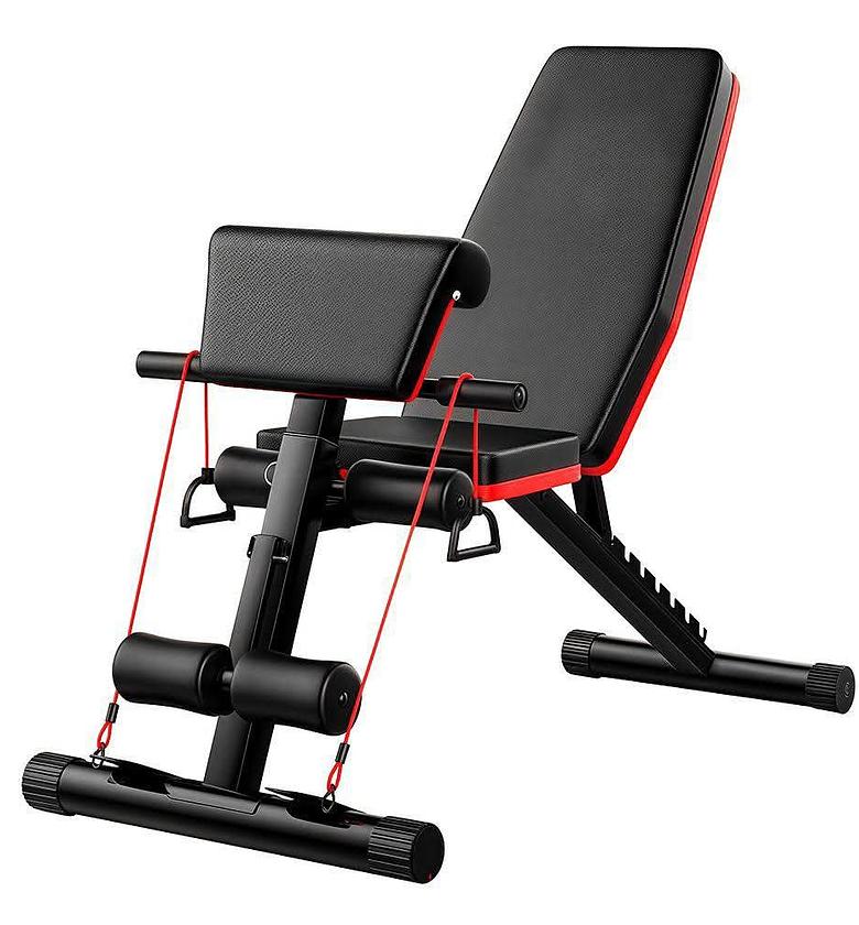 GYM BENCH.Multi-Functional Adjustable Workout Bench – Full Body Home Gym Bench With Resistance Bands image