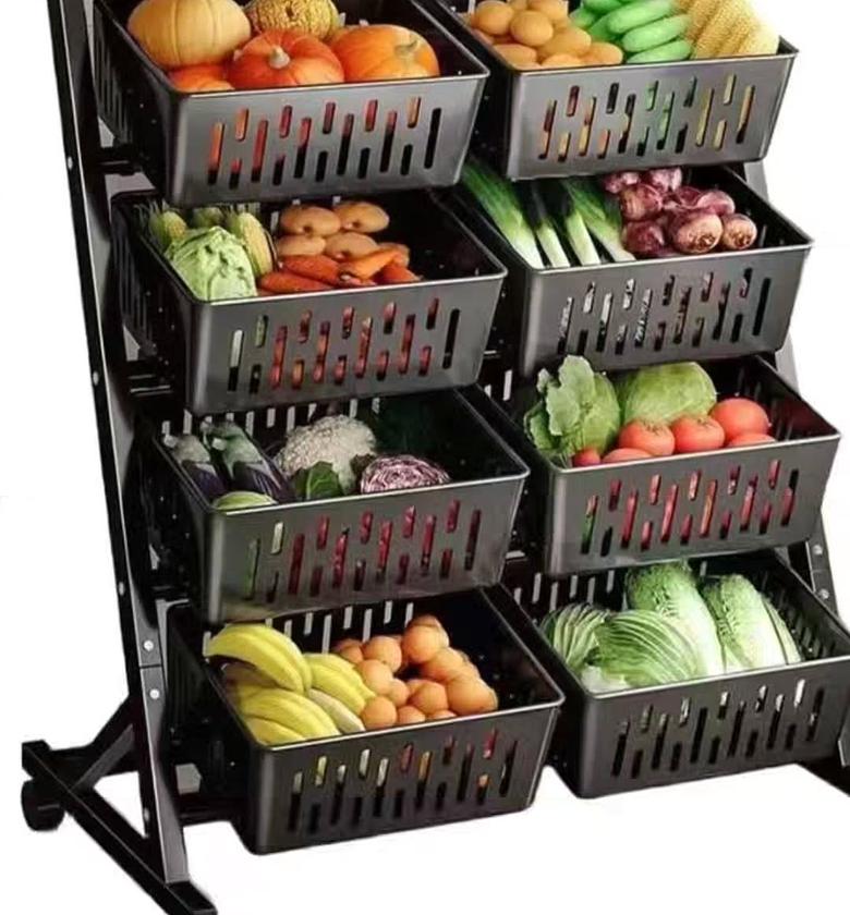 Multi-Functional Steel Vegetable & Fruit Storage Rack with Wheels image