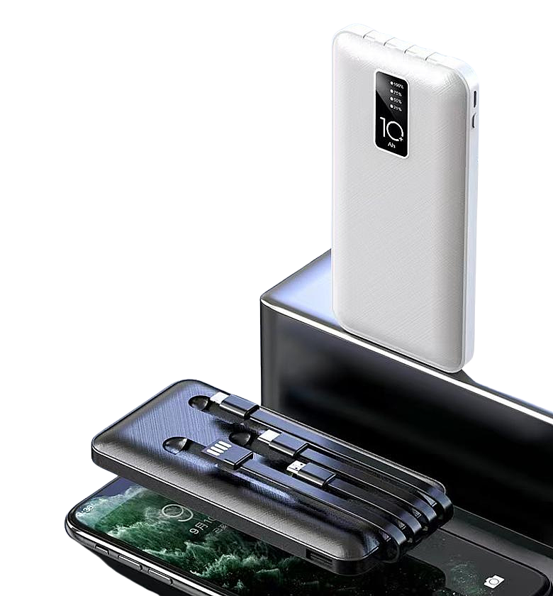 Wireless Charging Power Bank with 4 Inbuilt Cables and High Capacity image