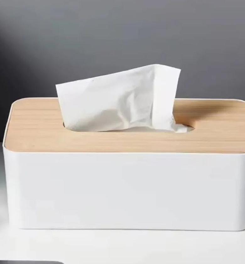 Napkin/ Serviette holder with bamboo wood cover image