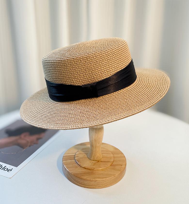 Classic Straw Boater Hat image