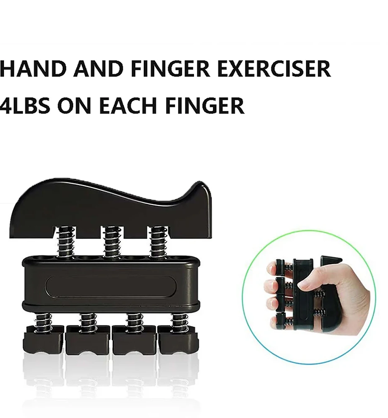 Professional Hand and Finger Exerciser Grip Strengthener - 4lb Individual Spring Resistance for Musicians & Athletes image