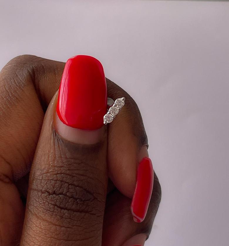 Triple CZ Cluster Stud Earring image