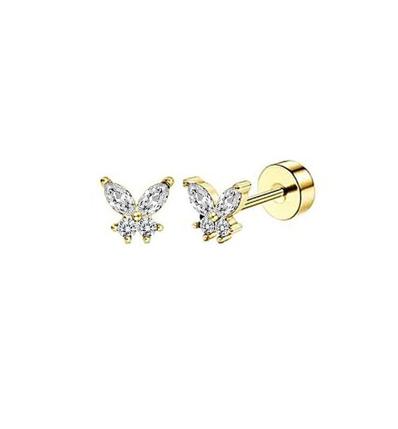  Butterfly Stainless Steel Earrings and Ring Set  image