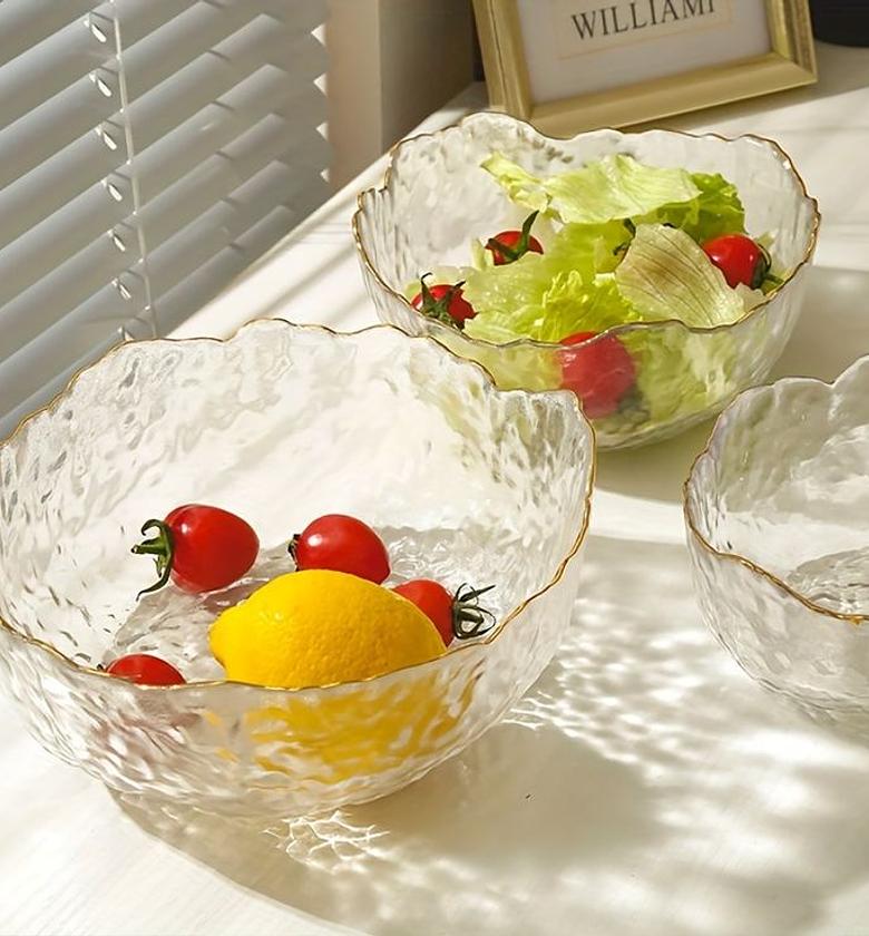 3pc Transparent Gradient Glass Dessert Bowls  image