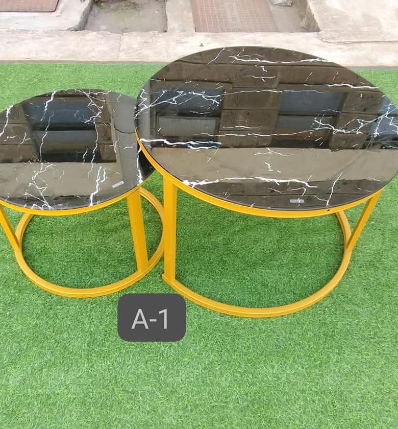2in1 Coffee Table. High Quality Marble nesting coffee table (glass effect)  image